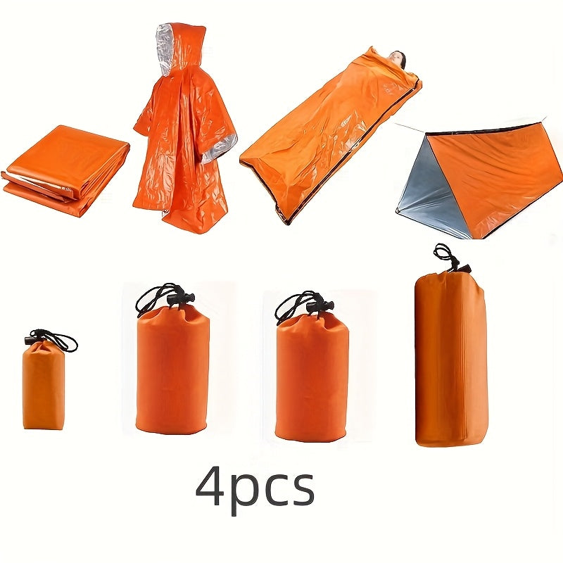 Kit Survie Camping – Tente & Couverture Thermique (4 pcs)