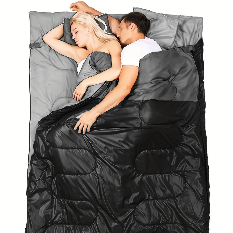 Sac de Couchage Double Queen XL – 2 Personnes Toutes Saisons -10°C