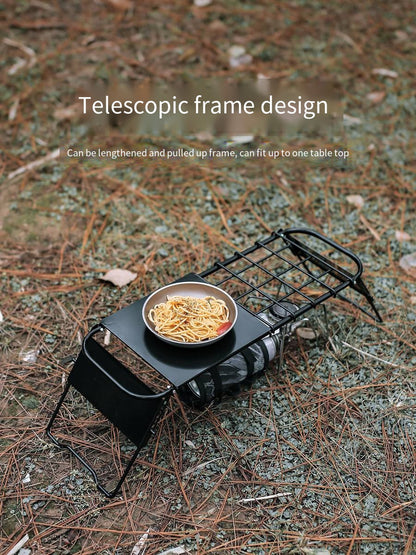 Table de Camping 3-en-1 Pliante pour Barbecue – 7 Hauteurs Réglables – Plateau Grille