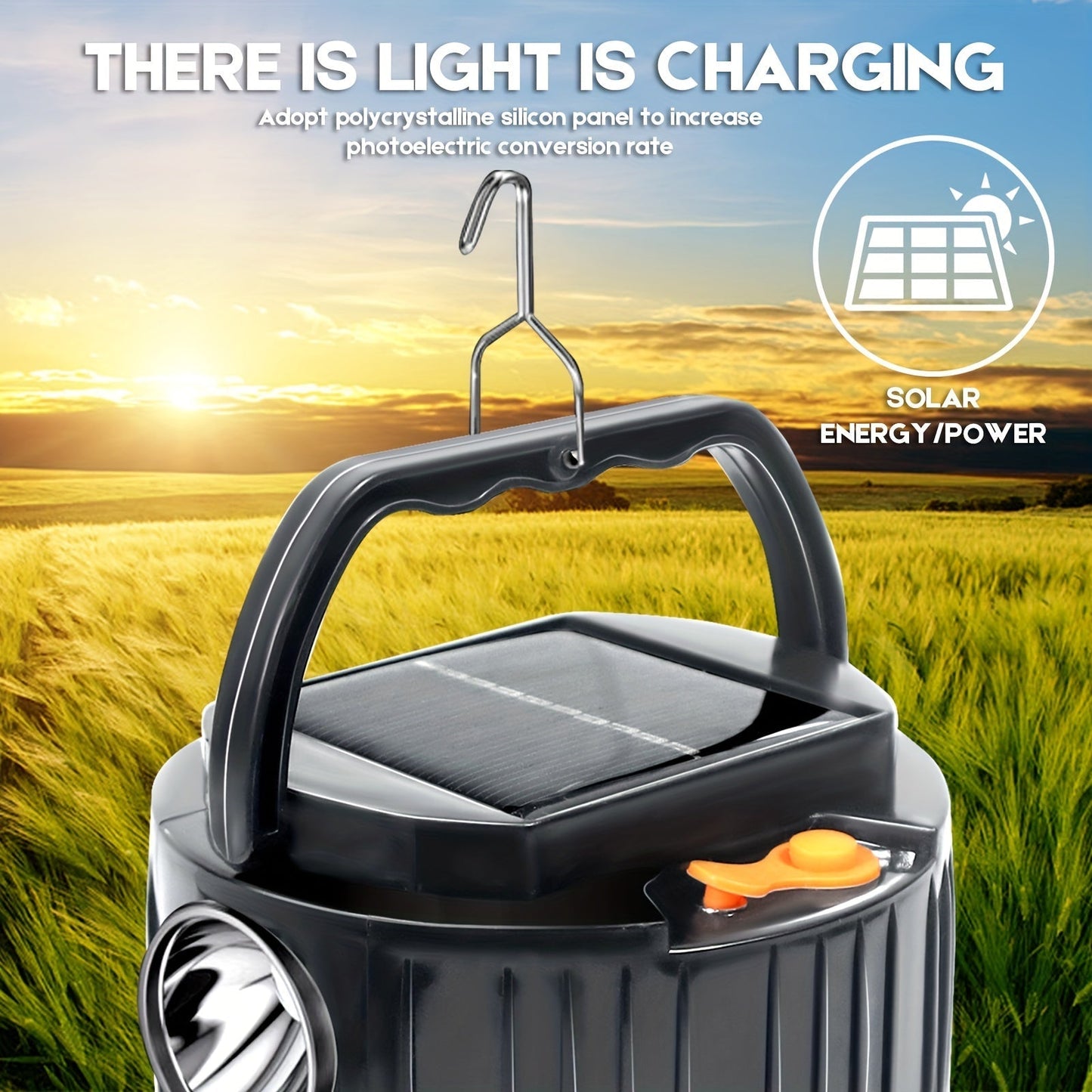 Lampe de Camping Solaire LED Rechargeable – Éclairage Outdoor
