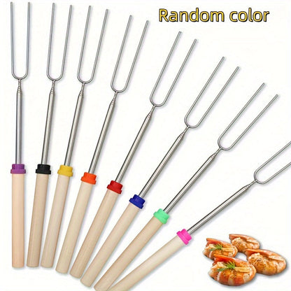 Brochettes Télescopiques Camping – Lot de 8 | Inox & Manche Bois