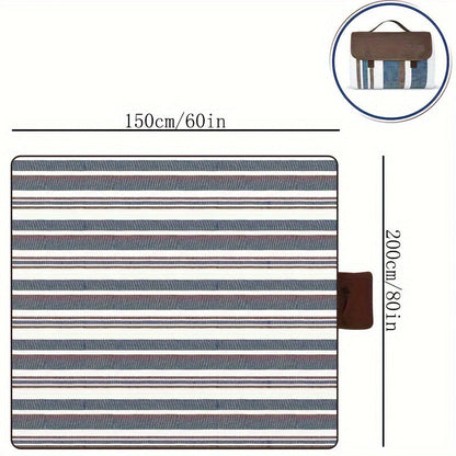 Tapis de Pique-Nique Outdoor avec Poignée – 150x200 cm Bleu Toutes Saisons