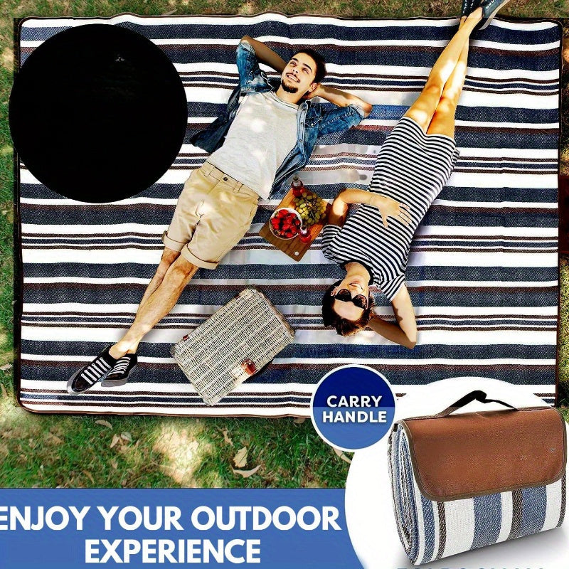 Tapis de Pique-Nique Outdoor avec Poignée – 150x200 cm Bleu Toutes Saisons