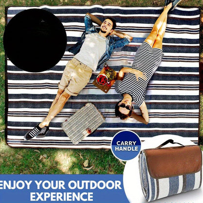 Tapis de Pique-Nique Outdoor avec Poignée – 150x200 cm Bleu Toutes Saisons