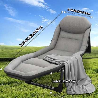 Lit de Camp Pliant Portable 1 Personne – Installation Sans Outils Gris