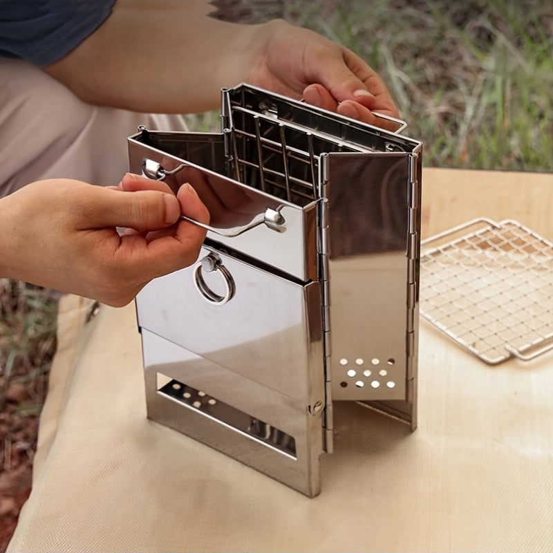Folding Stainless Steel Camping Stove Mini Portable-1