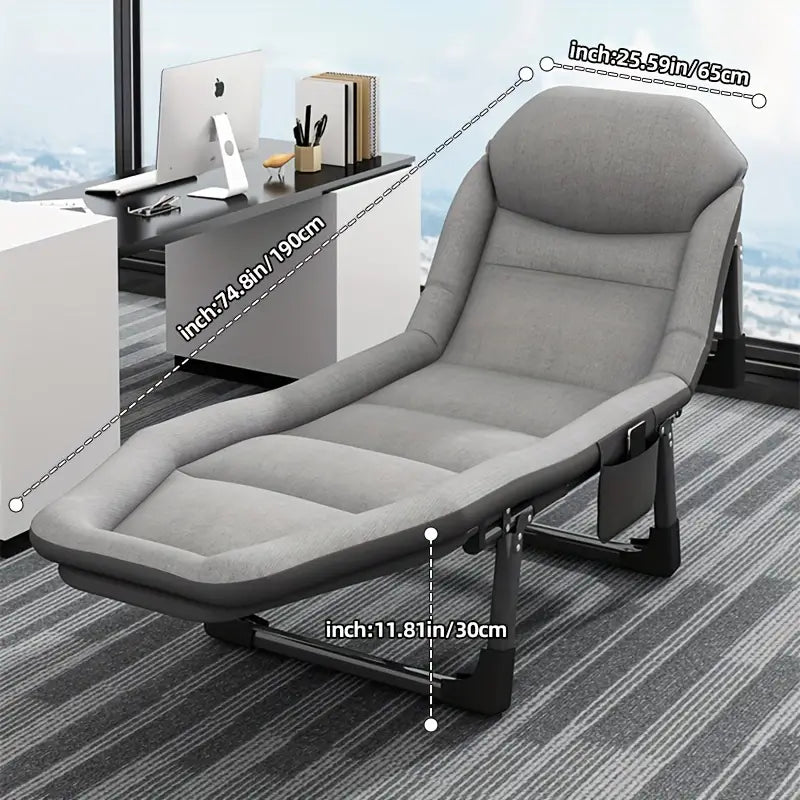 Lit de Camp Pliant Portable 1 Personne – Installation Sans Outils Gris