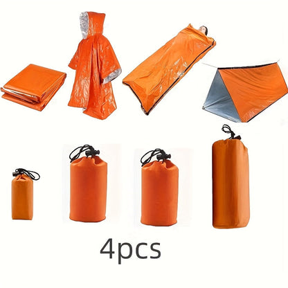 Kit Survie Camping – Tente & Couverture Thermique (4 pcs)