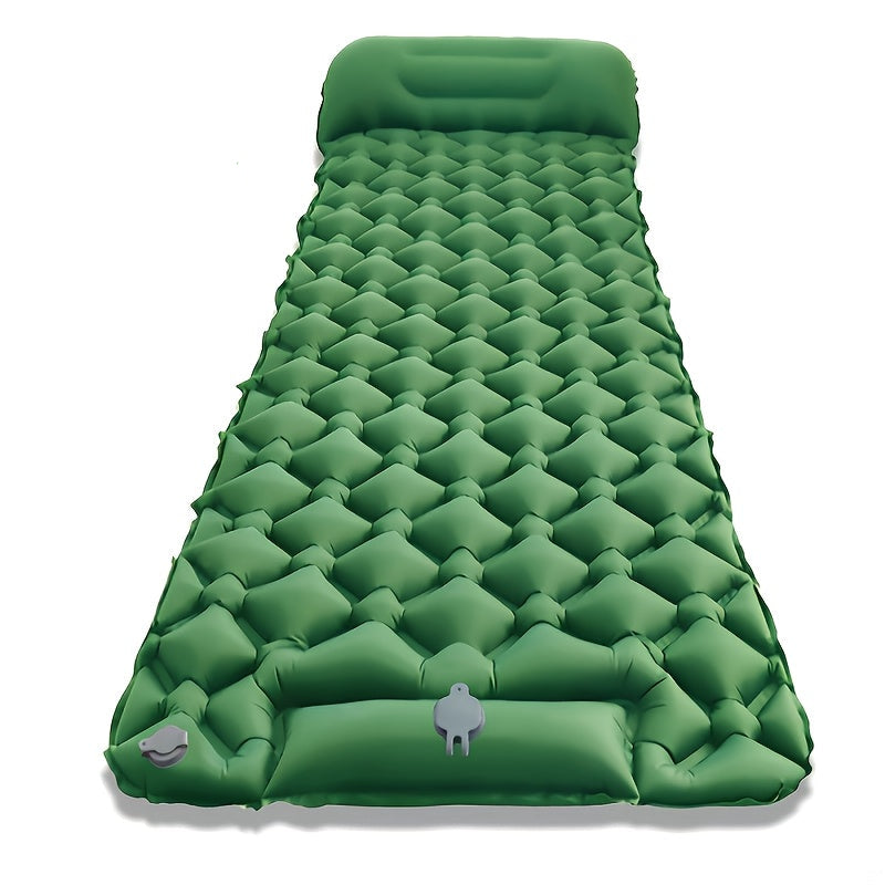 Matelas Gonflable de Camping avec Sac de Transport – 60x190 cm – Vert Militaire