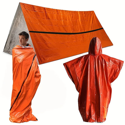 Kit Survie Camping – Tente & Couverture Thermique (4 pcs)