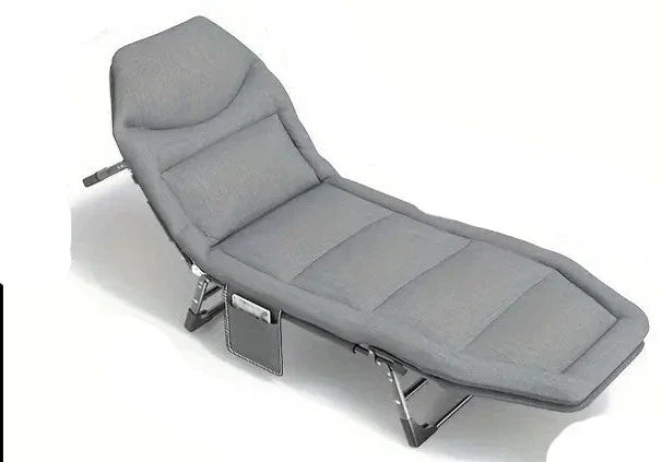 Lit de Camp Pliant Portable 1 Personne – Installation Sans Outils Gris