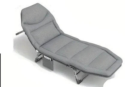 Lit de Camp Pliant Portable 1 Personne – Installation Sans Outils Gris