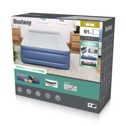 Matelas Gonflable Bestway Double avec Pompe Intégrée – 203x152x61 cm