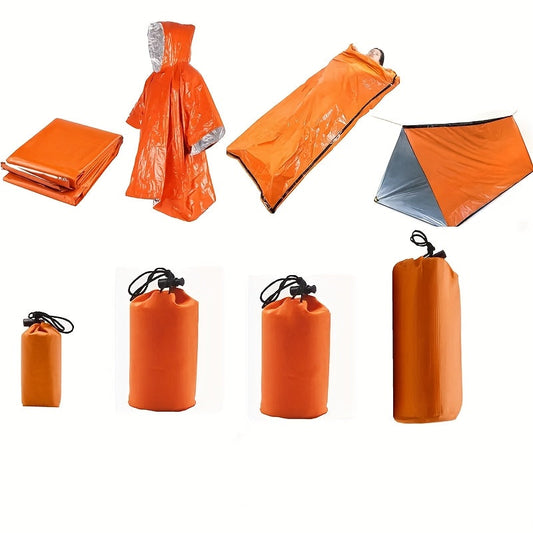 Kit Survie Camping – Tente & Couverture Thermique (4 pcs)
