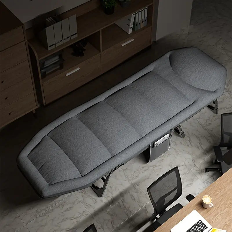 Lit de Camp Pliant Portable 1 Personne – Installation Sans Outils Gris