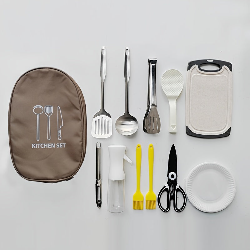 Kit Cuisine Camping 11 Pièces – Batterie Complète avec Sac de Transport