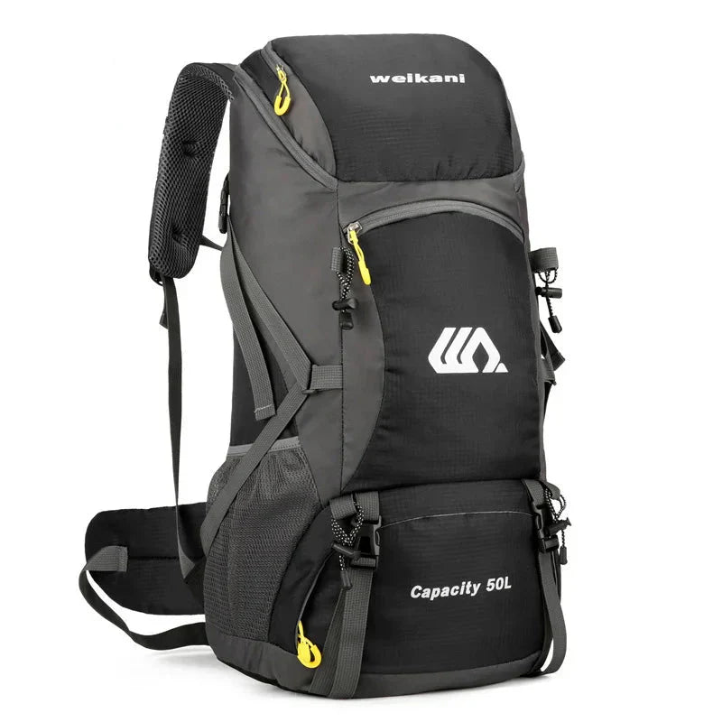 Sac à Dos de Randonnée Imperméable 50L – Camping, Trek et Voyage – Noir