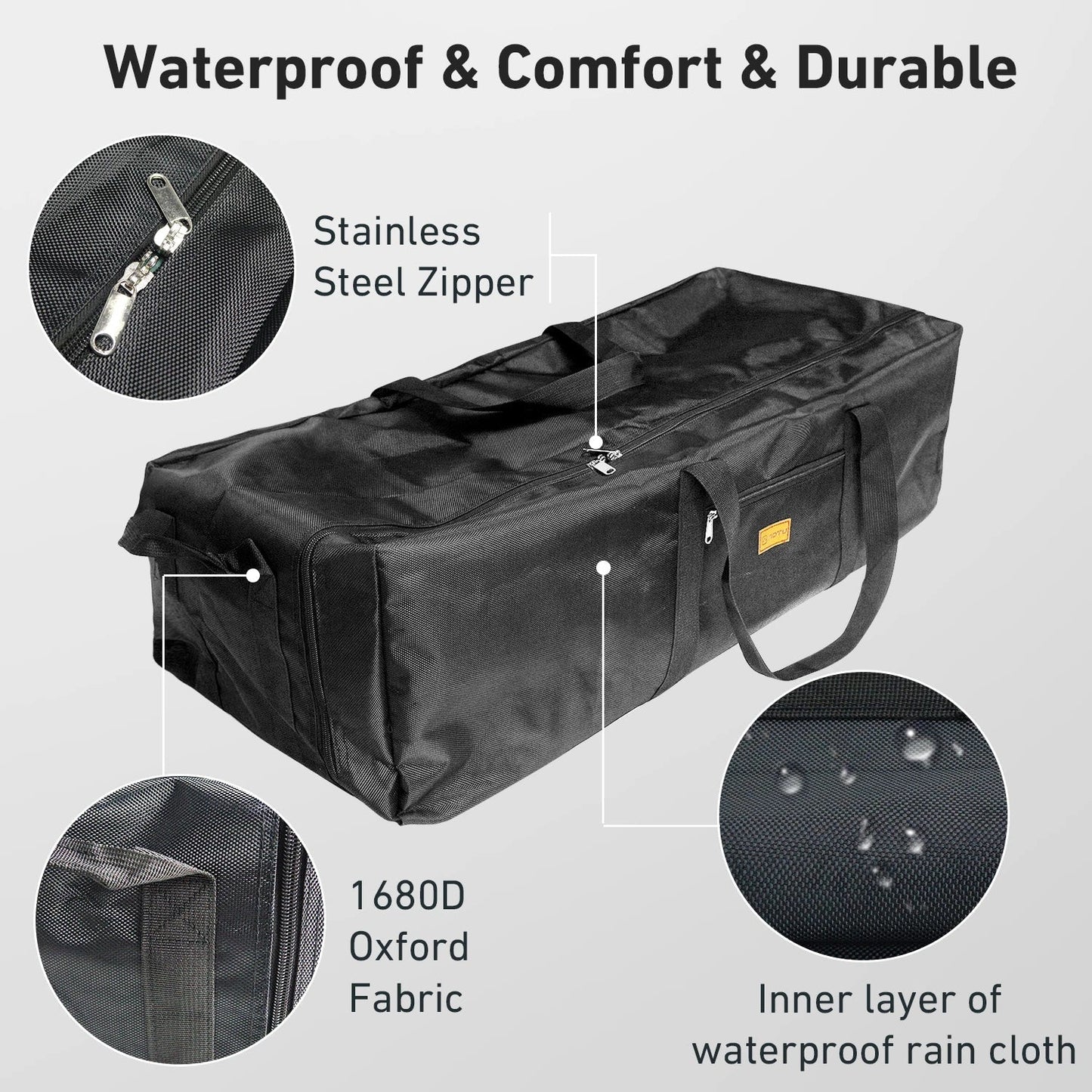 Sac de Rangement Camping Pliable 150L Étanche – Oxford 1680D | Noir