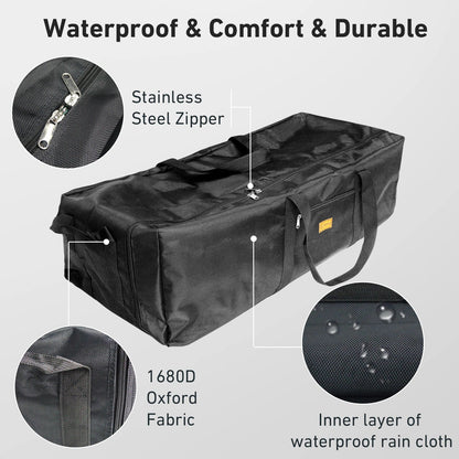 Sac de Rangement Camping Pliable 150L Étanche – Oxford 1680D | Noir