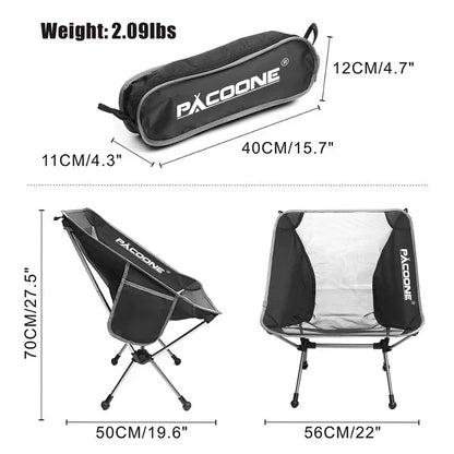 Chaise Lune de Camping Pliable Ultra-Légère – Aluminium 7075 Noire