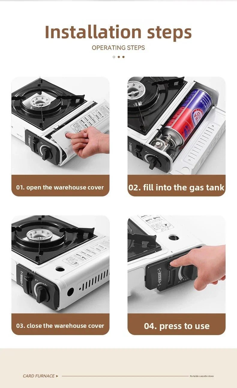 Réchaud à Gaz Cassette Butane Blanc - Allumage Électronique