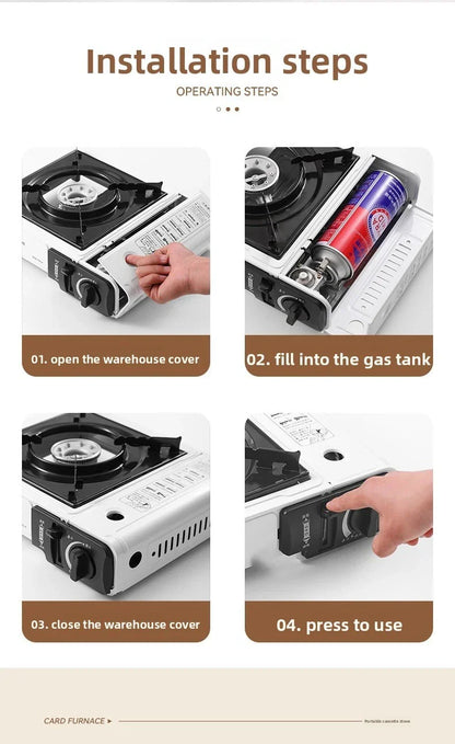 Réchaud à Gaz Cassette Butane Blanc - Allumage Électronique