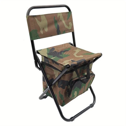 Chaise de Camping, Pêche Pliable avec Glacière Intégrée – Légère & Portable