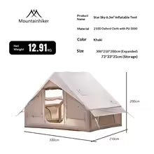 Tente Gonflable MOUNTAINHIKER – 3 à 6 Personnes, 6,3 m², Toit Starry Sky