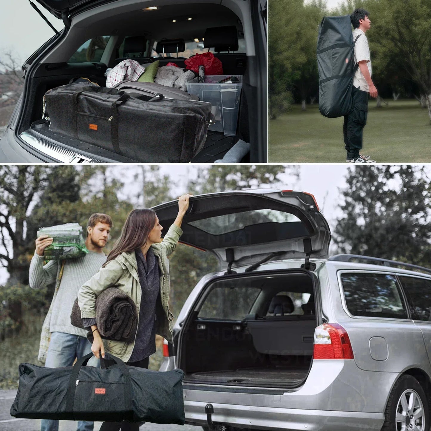 Sac de Rangement Camping Pliable 150L Étanche – Oxford 1680D | Noir