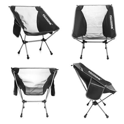 Chaise Lune de Camping Pliable Ultra-Légère – Aluminium 7075 Noire