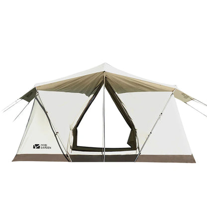 Tente de Camping Glamping Coton 3 Personnes Double Couche Imperméable – Ivoire