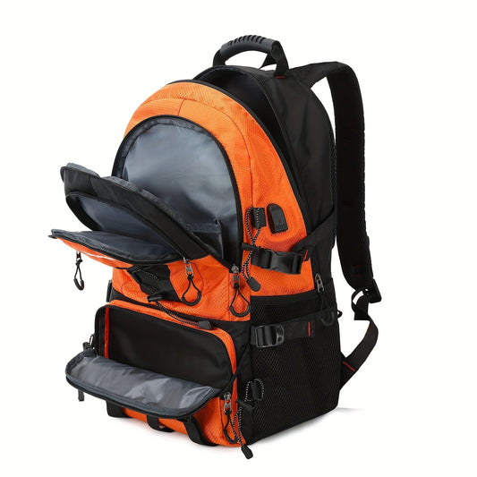 Sac à Dos Randonnée 40L avec Compartiment Laptop – Orange | Camping & Voyage