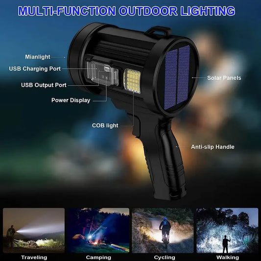 Lampe Torche Rechargeable Camping - 3 Modes & 4 Filtres Couleur