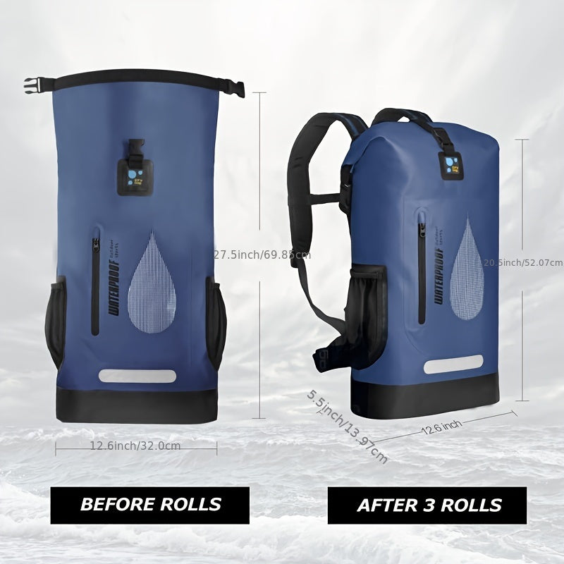 Sac à Dos Étanche PVC 30–40L – Pliable | Camping & Randonnée