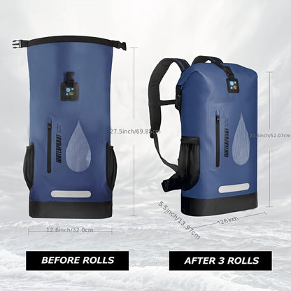 Sac à Dos Étanche PVC 30–40L – Pliable | Camping & Randonnée
