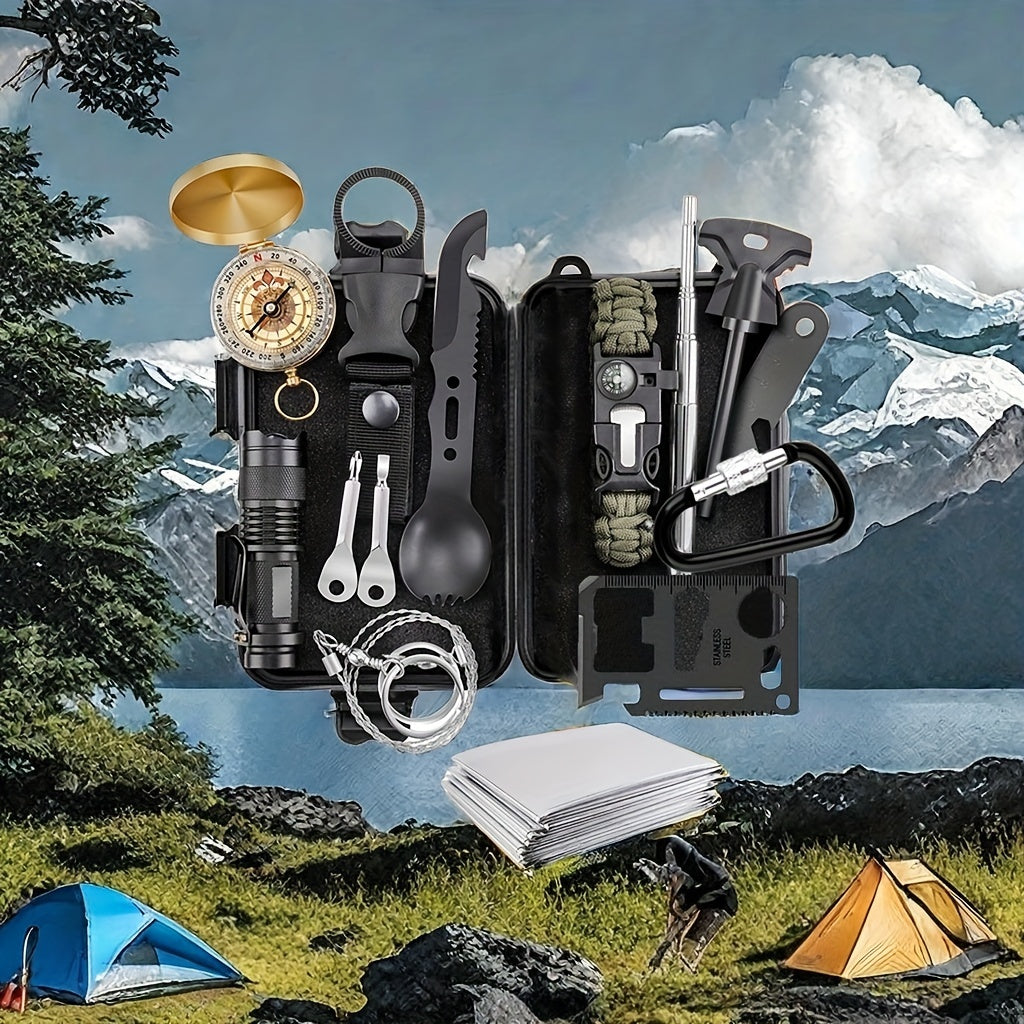 Kit Survie Camping 14-en-1 – Baguette Magnésium & Outils Essentiels