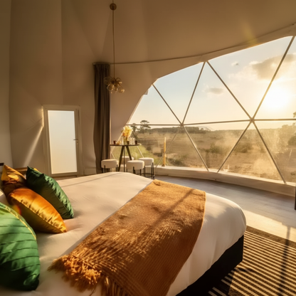 Tente Dôme Géodésique de Luxe 6M – PVC Imperméable | Glamping Hôtel & Resort