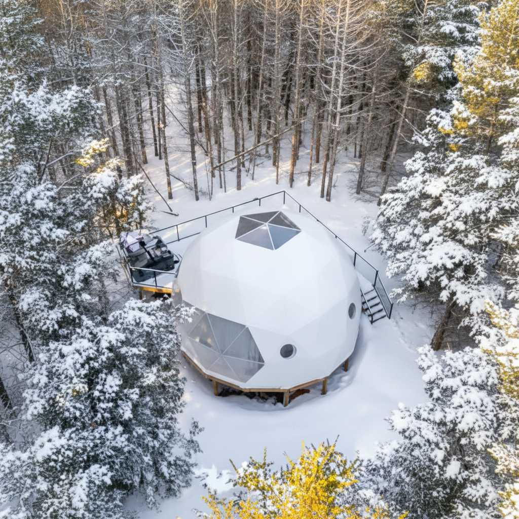 Tente Dôme Géodésique de Luxe 6M – PVC Imperméable | Glamping Hôtel & Resort