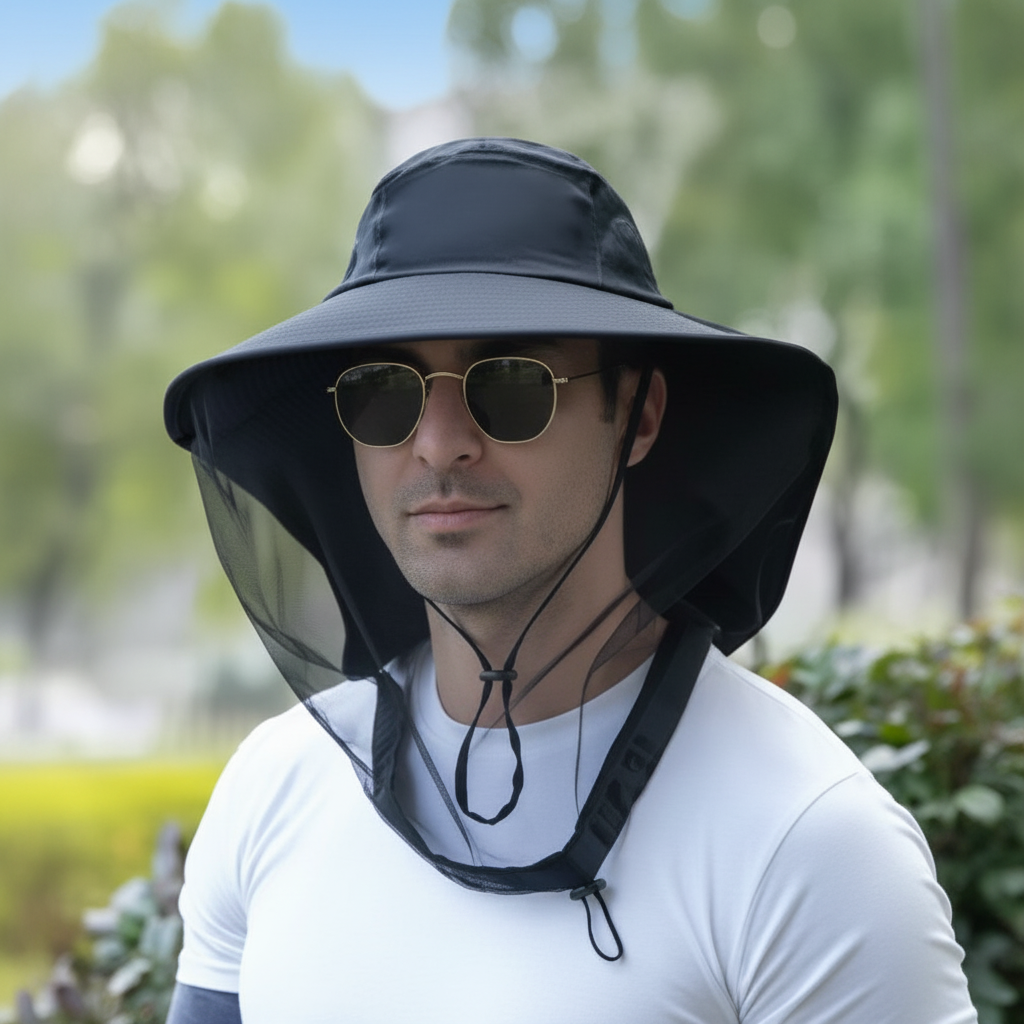 Chapeau Anti-Moustiques avec Filet - Protection UV UPF 50+