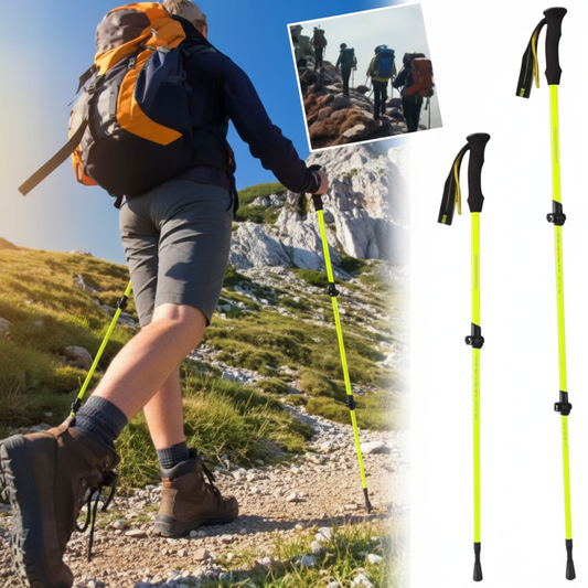 Bâton de Randonnée en Fibre de Carbone – Ultraléger, Télescopique 3 Sections (57–135 cm)