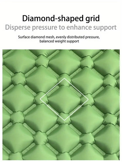 Matelas Gonflable de Camping avec Sac de Transport – 60x190 cm – Vert Militaire