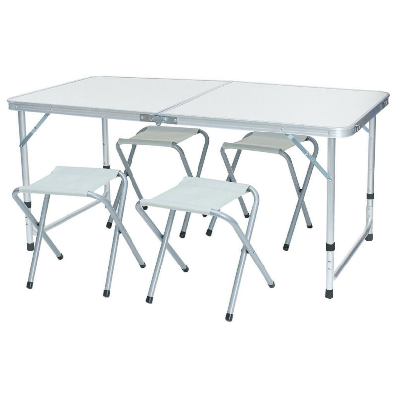 Table de Camping Pliante avec 4 Chaises – Kit Complet Portable