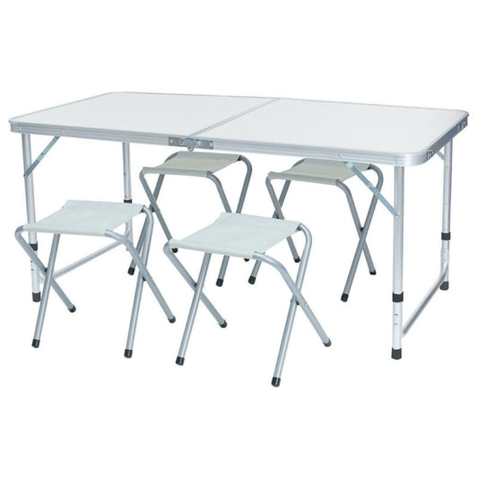 Table de Camping Pliante avec 4 Chaises – Kit Complet Portable