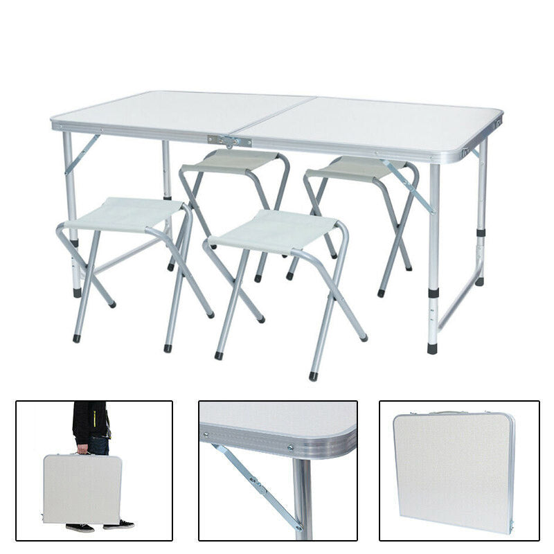 Table de Camping Pliante avec 4 Chaises – Kit Complet Portable
