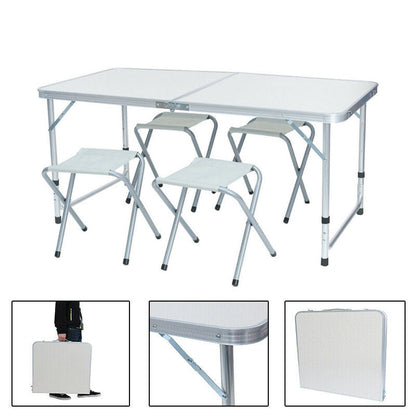 Table de Camping Pliante avec 4 Chaises – Kit Complet Portable