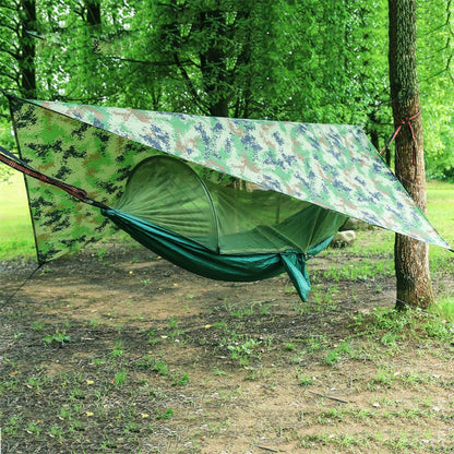 Hamac Double Portable avec Filet Anti-Moustiques et Bâche de Pluie