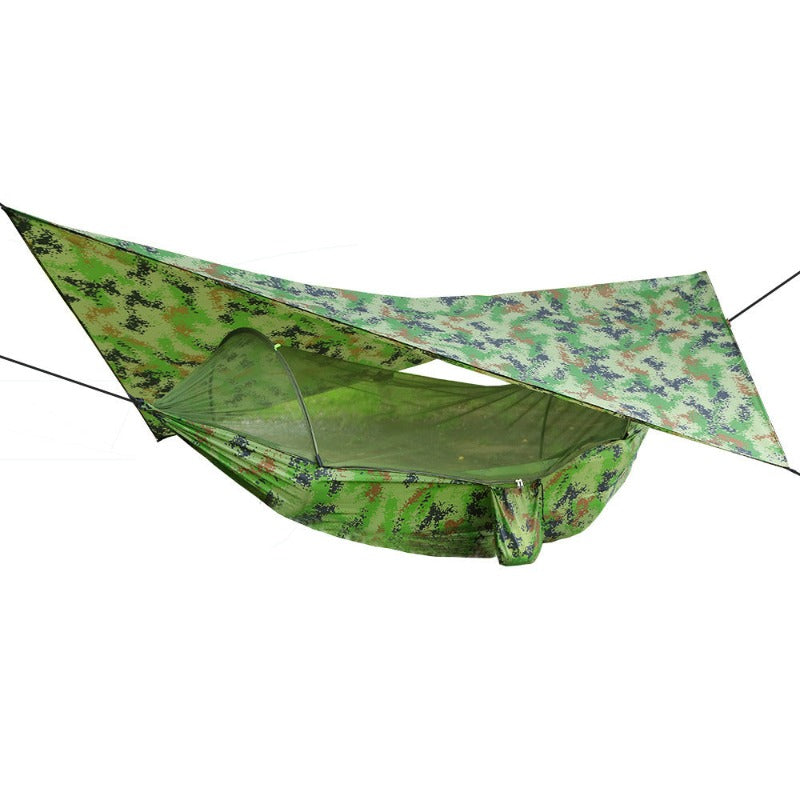 Hamac Double Portable avec Filet Anti-Moustiques et Bâche de Pluie