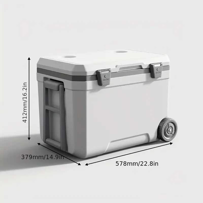 Glacière de Camping Portable 48 Quarts – Blanc et Vert PU