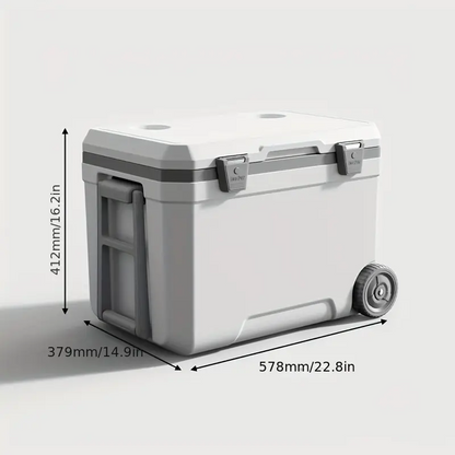 Glacière de Camping Portable 48 Quarts – Blanc et Vert PU